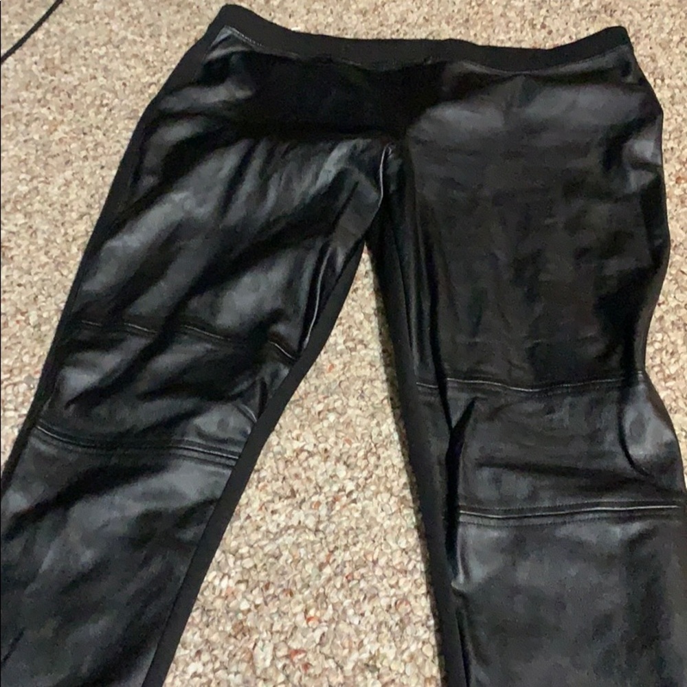 Pleather front tights